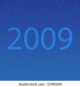 night sky with stars and 2009 year