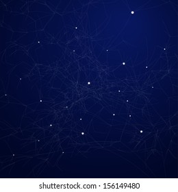 Night sky with stars. Abstract background. Vector illustration.