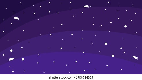 Night sky with stars background vector illustration