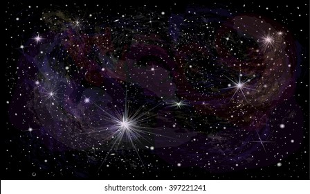 Night sky with stars. beautiful starry sky. space. vector