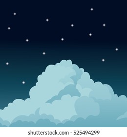 night sky stars cloud