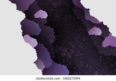 Night sky with stars and clouds