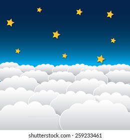 Night sky with stars and clouds 