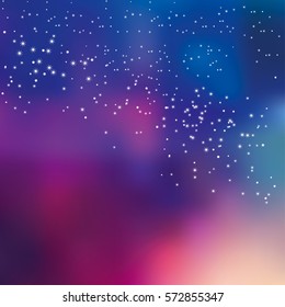 night sky stars concept vector illustration for background. simple stylized abstract cosmos universe backdrop