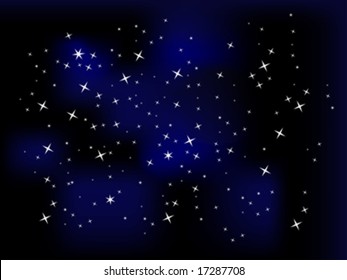 Night sky with stars fully editable vector illustration
