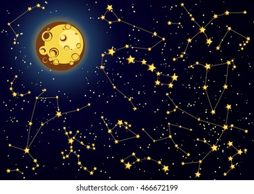 Night sky with stars - illustration