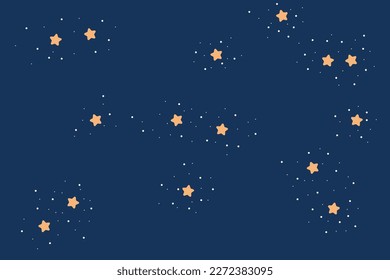 night sky with stars and moon. paper art style. Dreamy background with moon stars and clouds, abstract fantasy background. Half moon, stars and clouds on the dark night sky background.