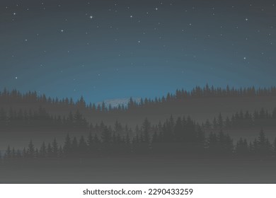 night sky with stars and moon. paper art style. Dreamy background with moon stars and clouds, abstract fantasy background. Half moon, stars and clouds on the dark night sky background.