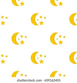 Night sky with stars and moon pattern seamless for any design vector illustration