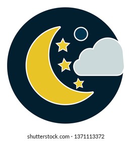 night sky with stars and moon. Vector EPS 10