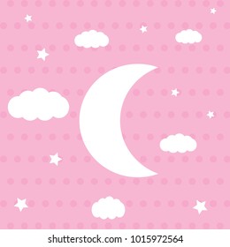 Night sky with stars, moons and clouds 