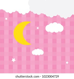 Night sky with stars, moons and clouds