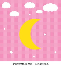Night sky with stars, moons and clouds