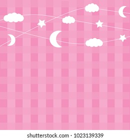 Night sky with stars, moons and clouds