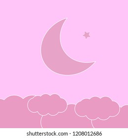 Night sky with stars, moons and clouds