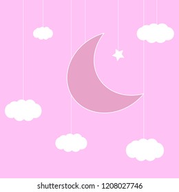 Night sky with stars, moons and clouds