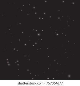 Night Sky with Stars on black background. Universe pattern. Vector illustration