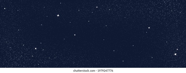 Night sky with stars pattern. Surreal universe background. Abstract cosmos imagination. Surreal starry night sky. Universe stars background. Astronomical luminous objects. Astrology abstract vector