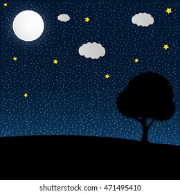Night sky stars scene