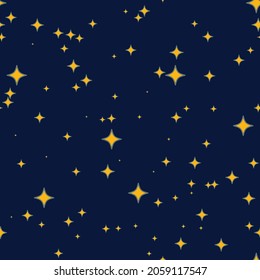 Night sky with stars seamless pattern