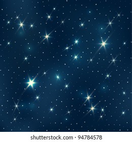 Night sky with stars, seamless pattern, EPS10