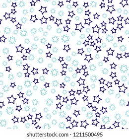 Night sky and stars. Seamless vector EPS 10. Flat geometric pattern texture. Multicolor abstract background for print and textile