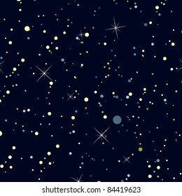 Night Sky with Stars  Seamless vector background, wallpaper