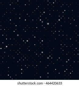 Night sky and stars, simple seamless vector pattern