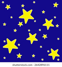 Night sky stars. Sparkling cosmic pattern. Abstract universe background. Blue celestial vector.