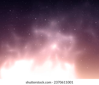 Night sky with stars. Vector illustration. Vector of starry night sky with sparkling star light magic divine sky. Illustration of starry sky with colorful stars, EPS 10 contains transparency.