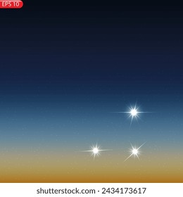 Night sky with stars. Vector illustration. Vector of starry night sky with sparkling star light magic divine sky. Illustration of starry sky with colorful stars, EPS 10 contains transparency.