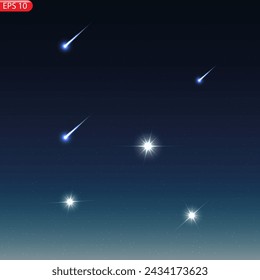 Night sky with stars. Vector illustration. Vector of starry night sky with sparkling star light magic divine sky. Illustration of starry sky with colorful stars, EPS 10 contains transparency.