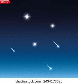 Night sky with stars. Vector illustration. Vector of starry night sky with sparkling star light magic divine sky. Illustration of starry sky with colorful stars, EPS 10 contains transparency.
