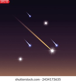Night sky with stars. Vector illustration. Vector of starry night sky with sparkling star light magic divine sky. Illustration of starry sky with colorful stars, EPS 10 contains transparency.