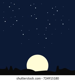 Night Sky with Stars Vector Illustration