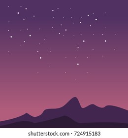 Night Sky with Stars Vector Illustration