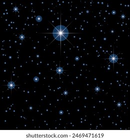 Night sky twinkling stars design and background art
