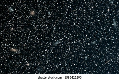 Night sky vector background with stars,  nebula and galaxies
