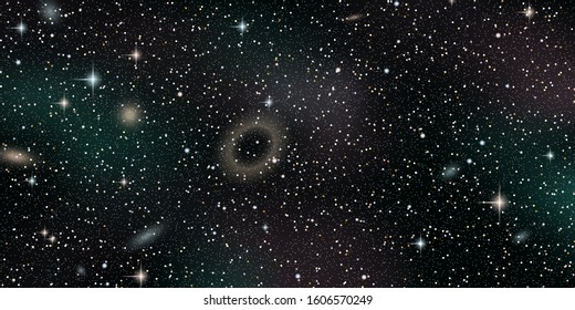 Night sky vector background with stars,  nebula and galaxies
