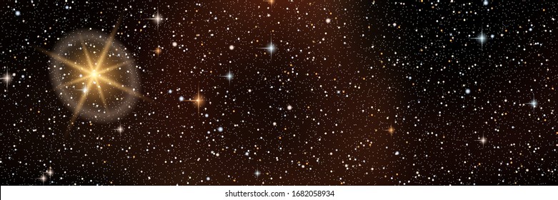 Nachthimmel-Vektorillustration-Banner-Vorlage mit Sternen und Supernova