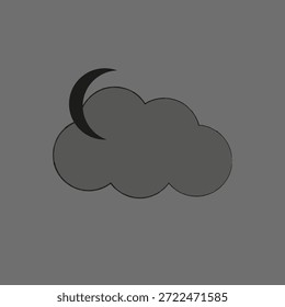 Céu noturno Vetor. Símbolo da lua crescente. Ícone de nuvem escura. Elemento meteorológico noturno. EPS 10.