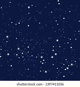 Night sky. Vector illustration of starry night. Star map. Beautiful background