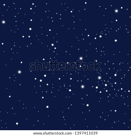 Night sky. Vector illustration of starry night. Star map. Beautiful background