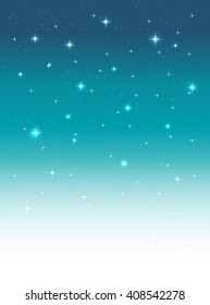 night sky vertical background with shimmering light and stars. vector illustration