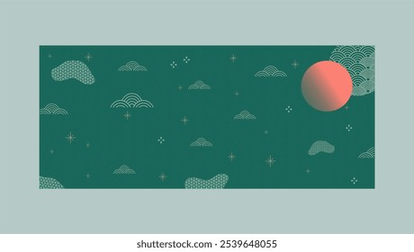 The night sky view with chinese style idea.