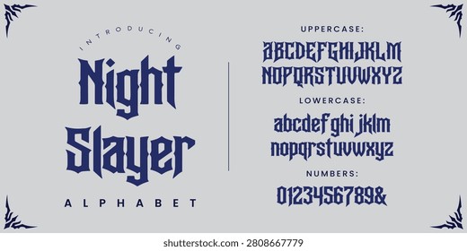 Night Slayer gothic horror font for dark themed posters and metal music branding