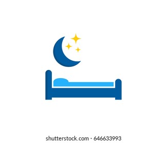 Night Sleep Icon Logo Design Element