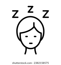 Night sleep icon vector. Insomnia problem. Person awake. Earplug Outline Icon. Linear style sign isolated on white.