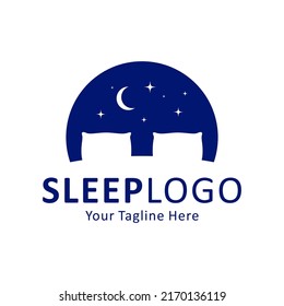 night sleep logo abstract vector