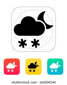 Night snowfall weather icon. Vector illustration.